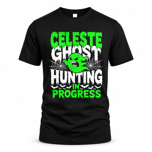 CELESTE HW22-K06-109 - NAME Ghost Hunting In Progress Personalized Halloween Shirt