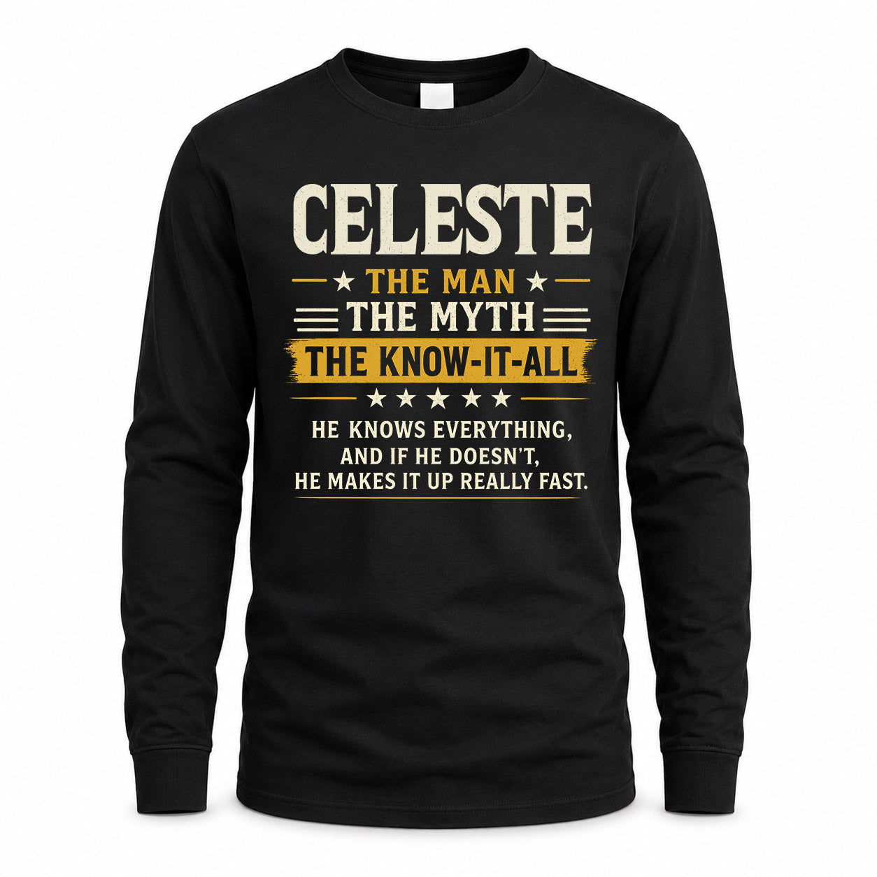 CELESTE TM90-K04-125 - NAME Legendary Know-It-All Personalized Funny Shirt