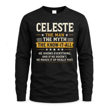 CELESTE TM90-K04-125 - NAME Legendary Know-It-All Personalized Funny Shirt
