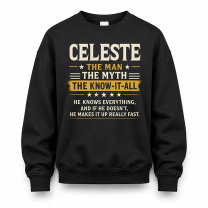 CELESTE TM90-K04-125 - NAME Legendary Know-It-All Personalized Funny Shirt