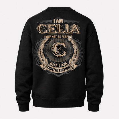 CELIA PH55-T25-Personalized Name Quote Apparel “I Am NAME May Not Be Perfect But I Am Limited Edition”