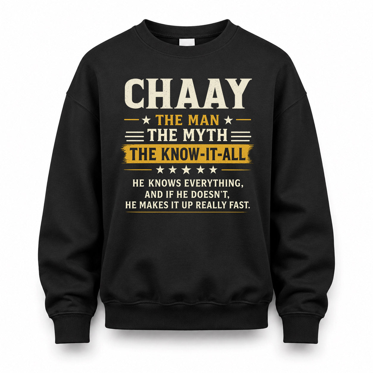 CHAAY TM90-K04-125 - NAME Legendary Know-It-All Personalized Funny Shirt