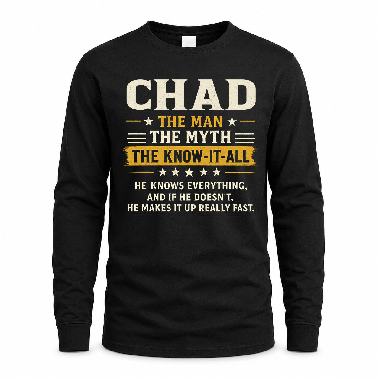 CHAD TM90-K04-125 - NAME Legendary Know-It-All Personalized Funny Shirt