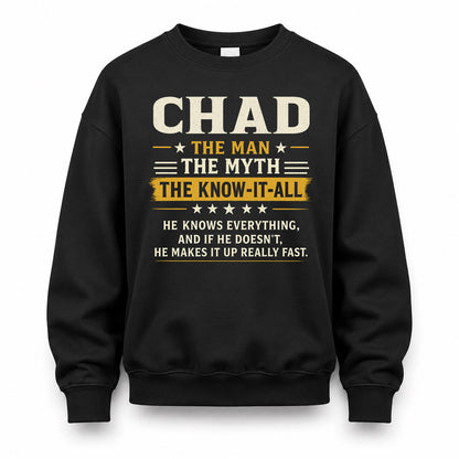 CHAD TM90-K04-125 - NAME Legendary Know-It-All Personalized Funny Shirt