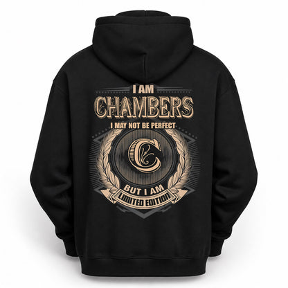CHAMBERS PH55-T25-Personalized Name Quote Apparel “I Am NAME May Not Be Perfect But I Am Limited Edition”