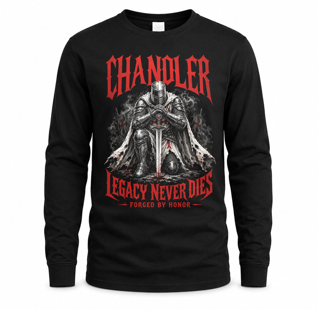 CHANDLER HS90-K04-109 - NAME Legacy Never Dies Forged By Honor Personalized Knight