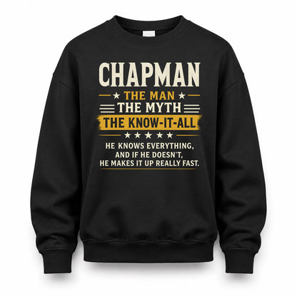 CHAPMAN TM90-K04-125 - NAME Legendary Know-It-All Personalized Funny Shirt