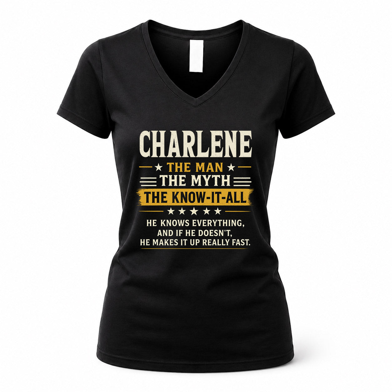 CHARLENE TM90-K04-125 - NAME Legendary Know-It-All Personalized Funny Shirt