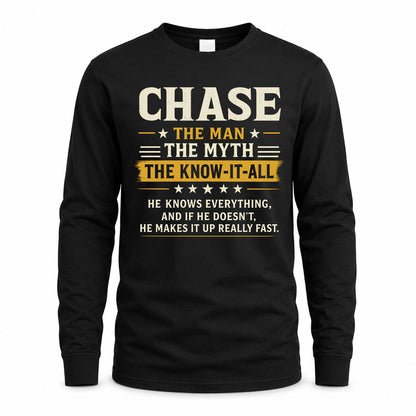 CHASE TM90-K04-125 - NAME Legendary Know-It-All Personalized Funny Shirt