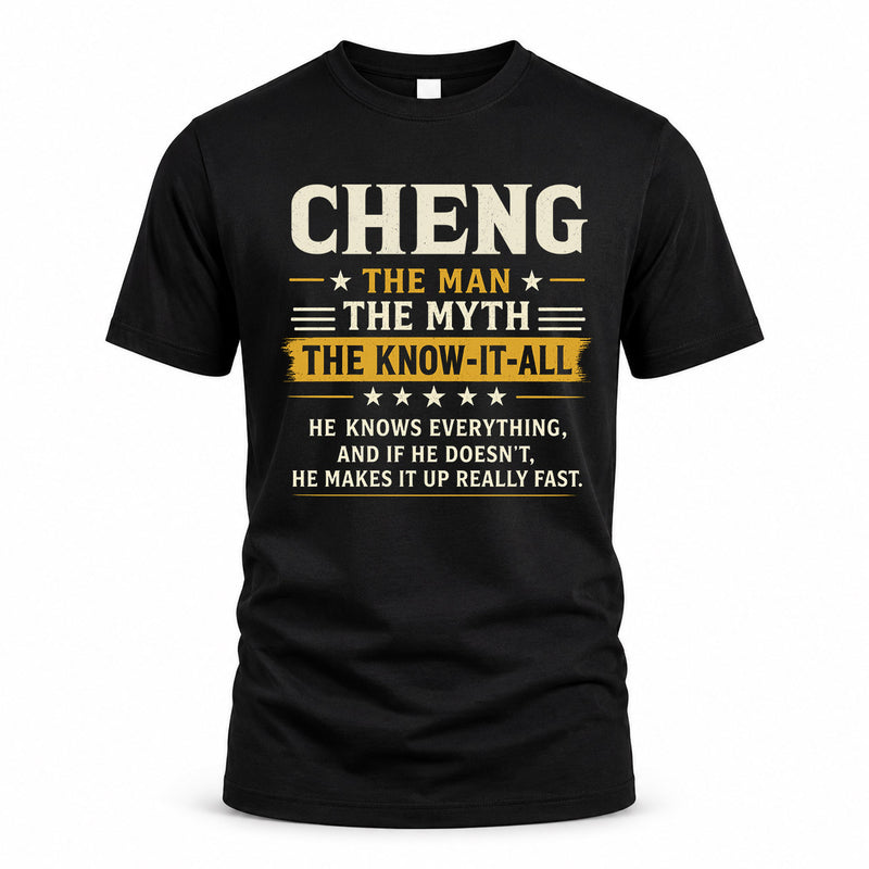 CHENG TM90-K04-125 - NAME Legendary Know-It-All Personalized Funny Shirt