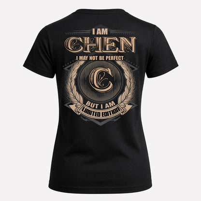 CHEN PH55-T25-Personalized Name Quote Apparel “I Am NAME May Not Be Perfect But I Am Limited Edition”