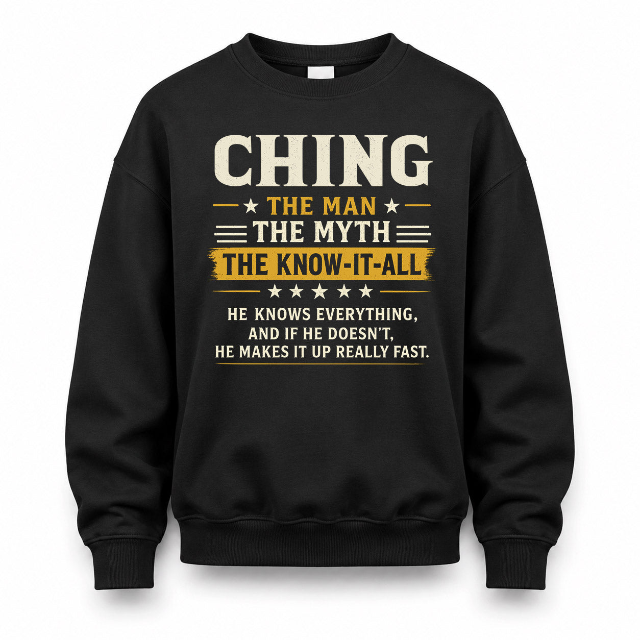 CHING TM90-K04-125 - NAME Legendary Know-It-All Personalized Funny Shirt