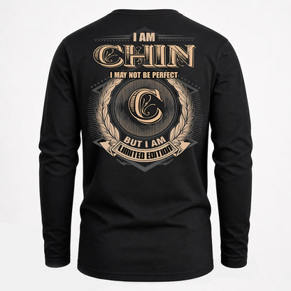 CHIN PH55-T25-Personalized Name Quote Apparel “I Am NAME May Not Be Perfect But I Am Limited Edition”