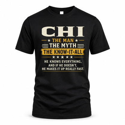 CHI TM90-K04-125 - NAME Legendary Know-It-All Personalized Funny Shirt