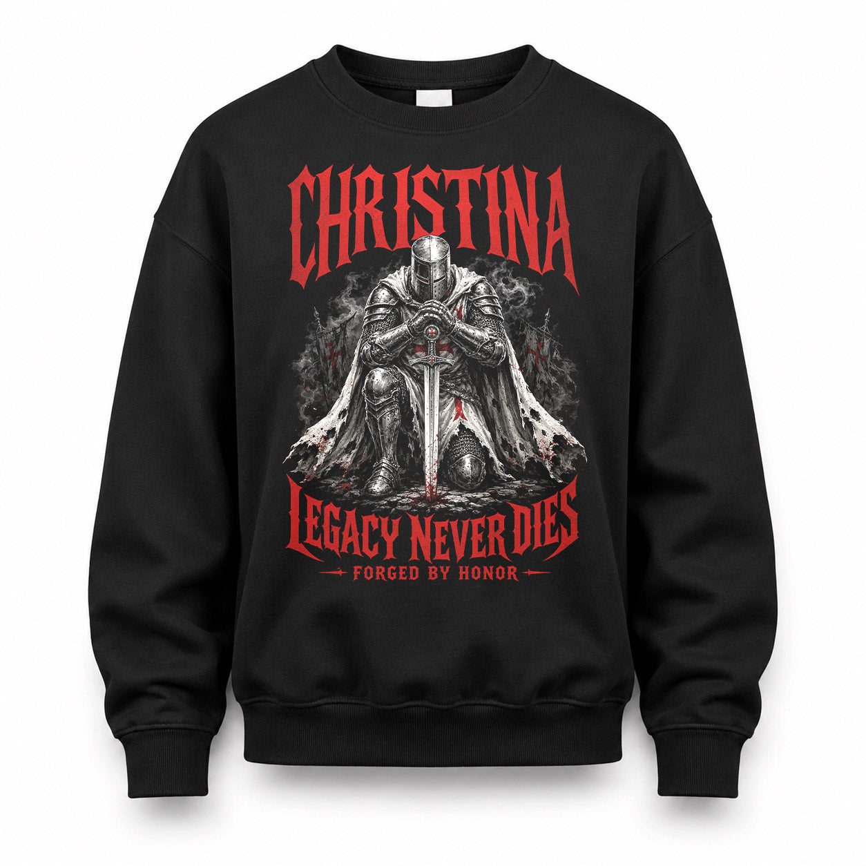 CHRISTINA HS90-K04-109 - NAME Legacy Never Dies Forged By Honor Personalized Knight