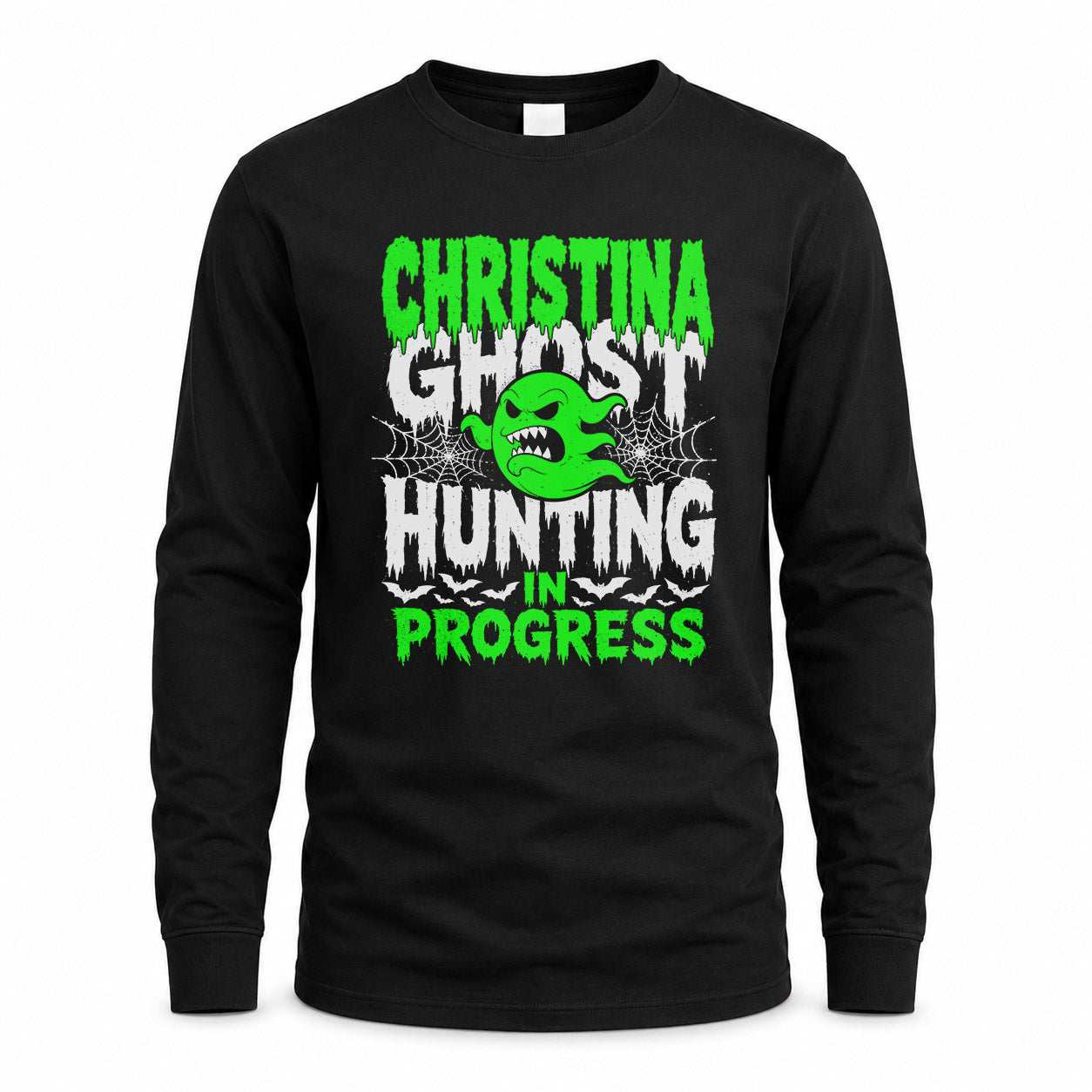 CHRISTINA HW22-K06-109 - NAME Ghost Hunting In Progress Personalized Halloween Shirt