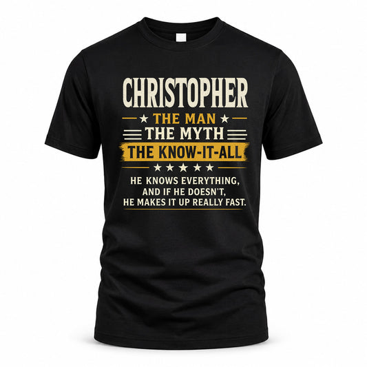 CHRISTOPHER TM90-K04-125 - NAME Legendary Know-It-All Personalized Funny Shirt
