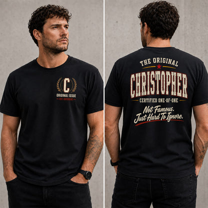 CHRISTOPHER W68-F2-168 – Personalized Original Issue Apparel “The Original NAME Certified One-of-One"