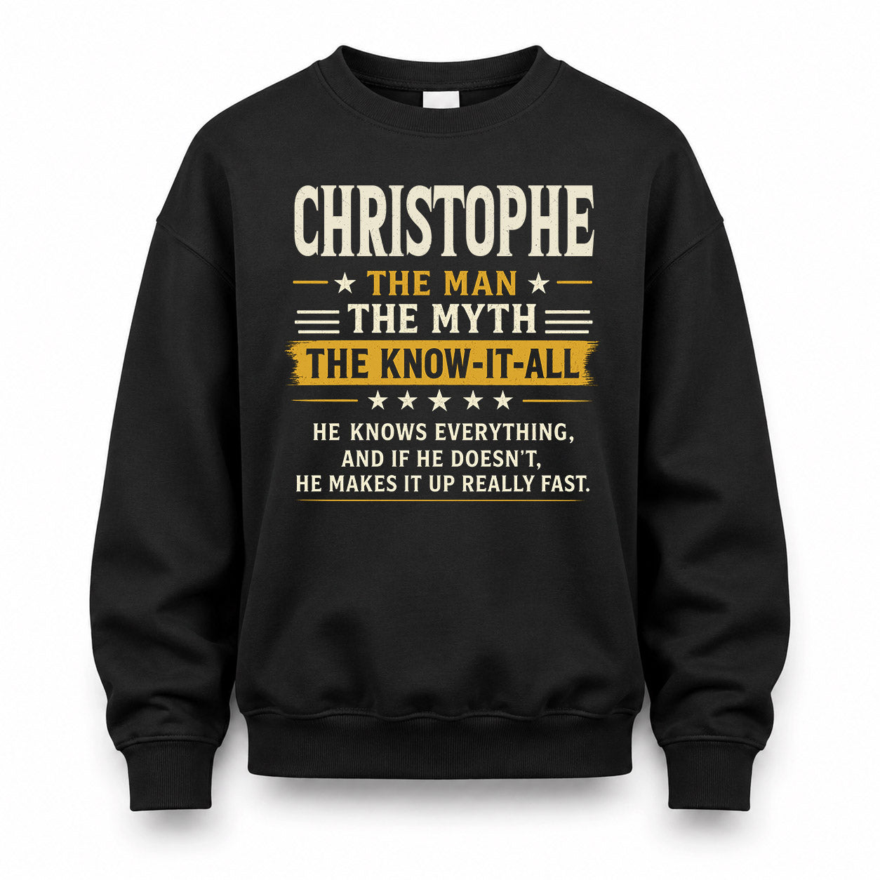 CHRISTOPHE TM90-K04-125 - NAME Legendary Know-It-All Personalized Funny Shirt