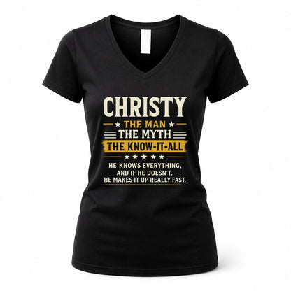 CHRISTY TM90-K04-125 - NAME Legendary Know-It-All Personalized Funny Shirt