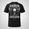 CHRIS P01-K24-229 – Personalized Skull Graphic Apparel “I Am NAME I May Not Be Perfect But I Am Limited Edition”