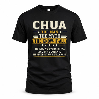 CHUA TM90-K04-125 - NAME Legendary Know-It-All Personalized Funny Shirt