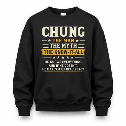 CHUNG TM90-K04-125 - NAME Legendary Know-It-All Personalized Funny Shirt