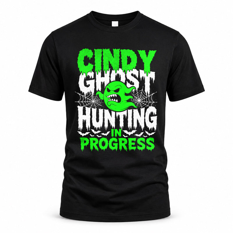 CINDY HW22-K06-109 - NAME Ghost Hunting In Progress Personalized Halloween Shirt