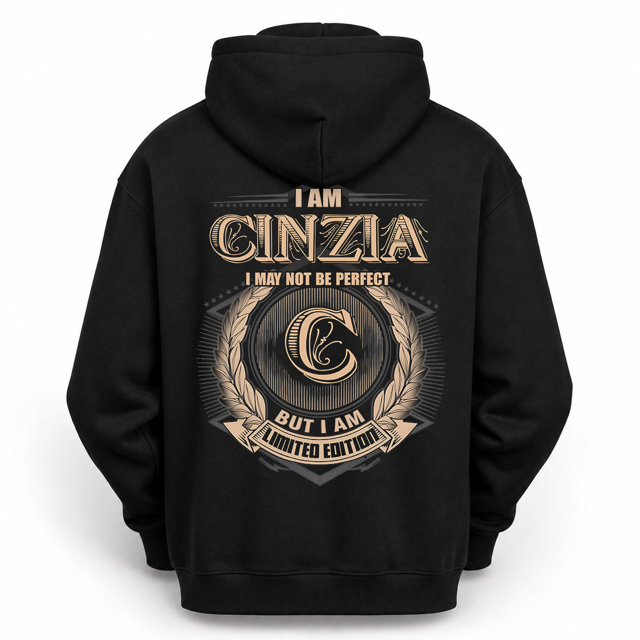 CINZIA PH55-T25-Personalized Name Quote Apparel “I Am NAME May Not Be Perfect But I Am Limited Edition”