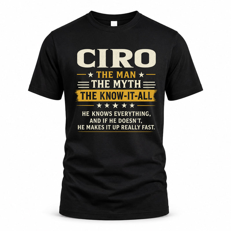 CIRO TM90-K04-125 - NAME Legendary Know-It-All Personalized Funny Shirt