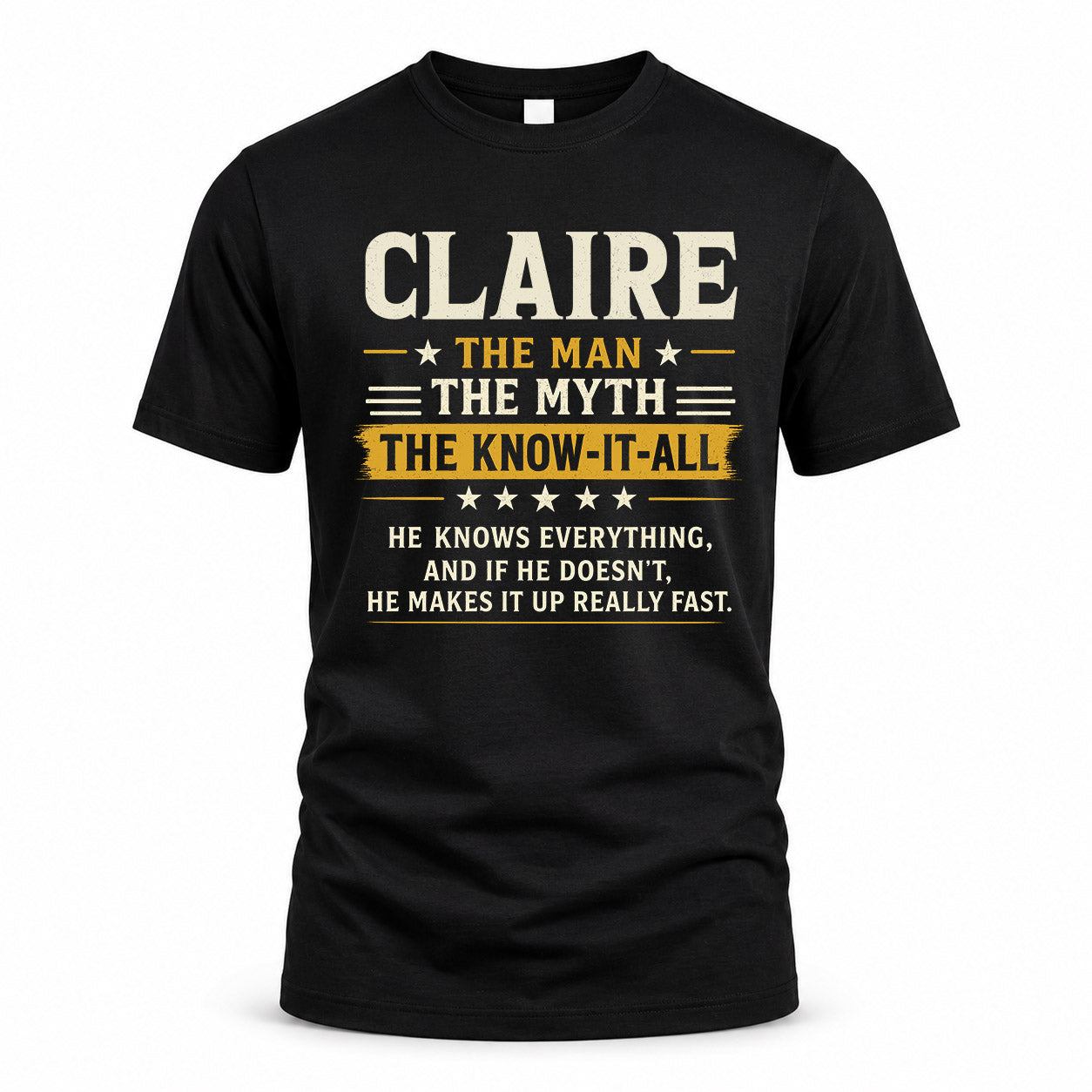 CLAIRE TM90-K04-125 - NAME Legendary Know-It-All Personalized Funny Shirt