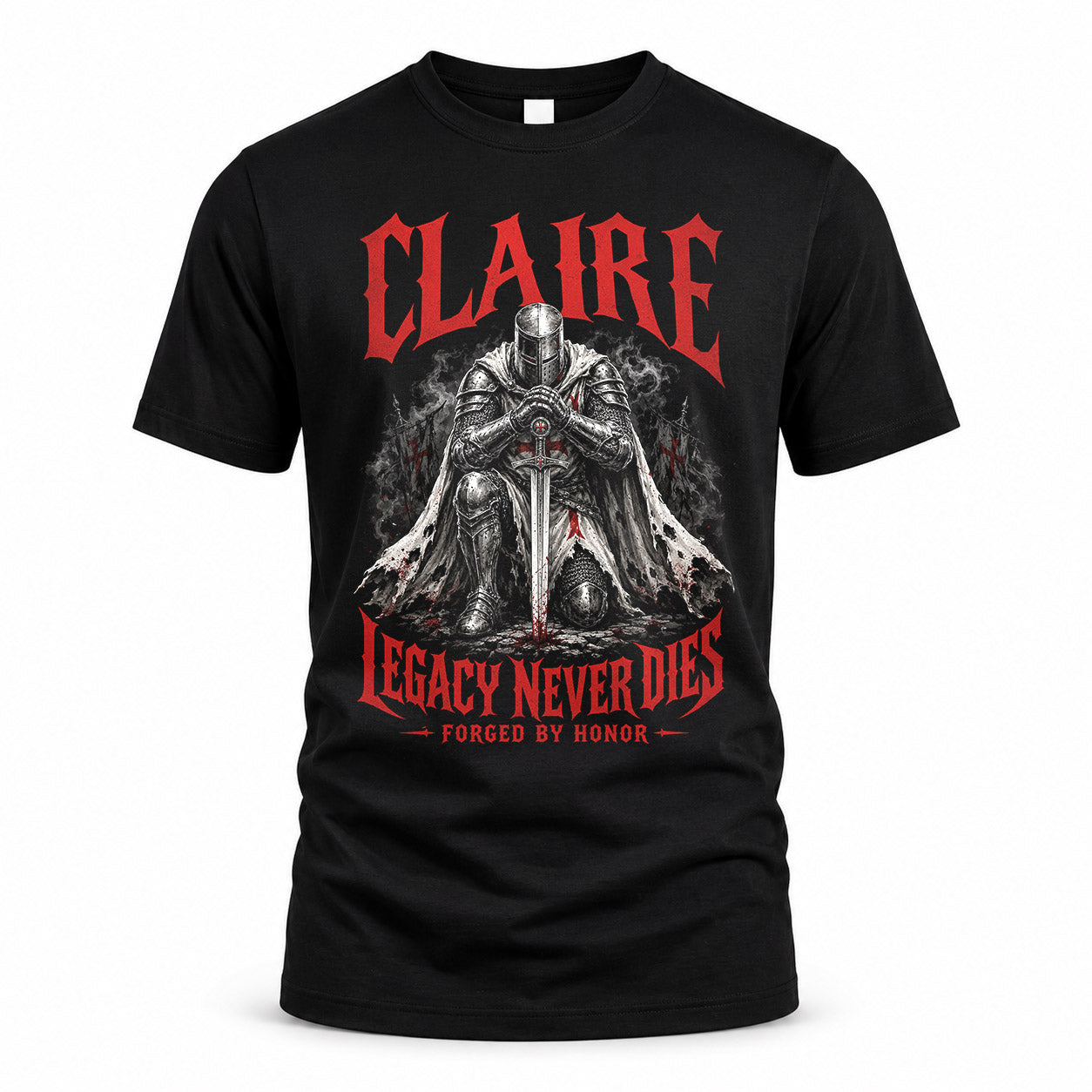CLAIRE HS90-K04-109 - NAME Legacy Never Dies Forged By Honor Personalized Knight
