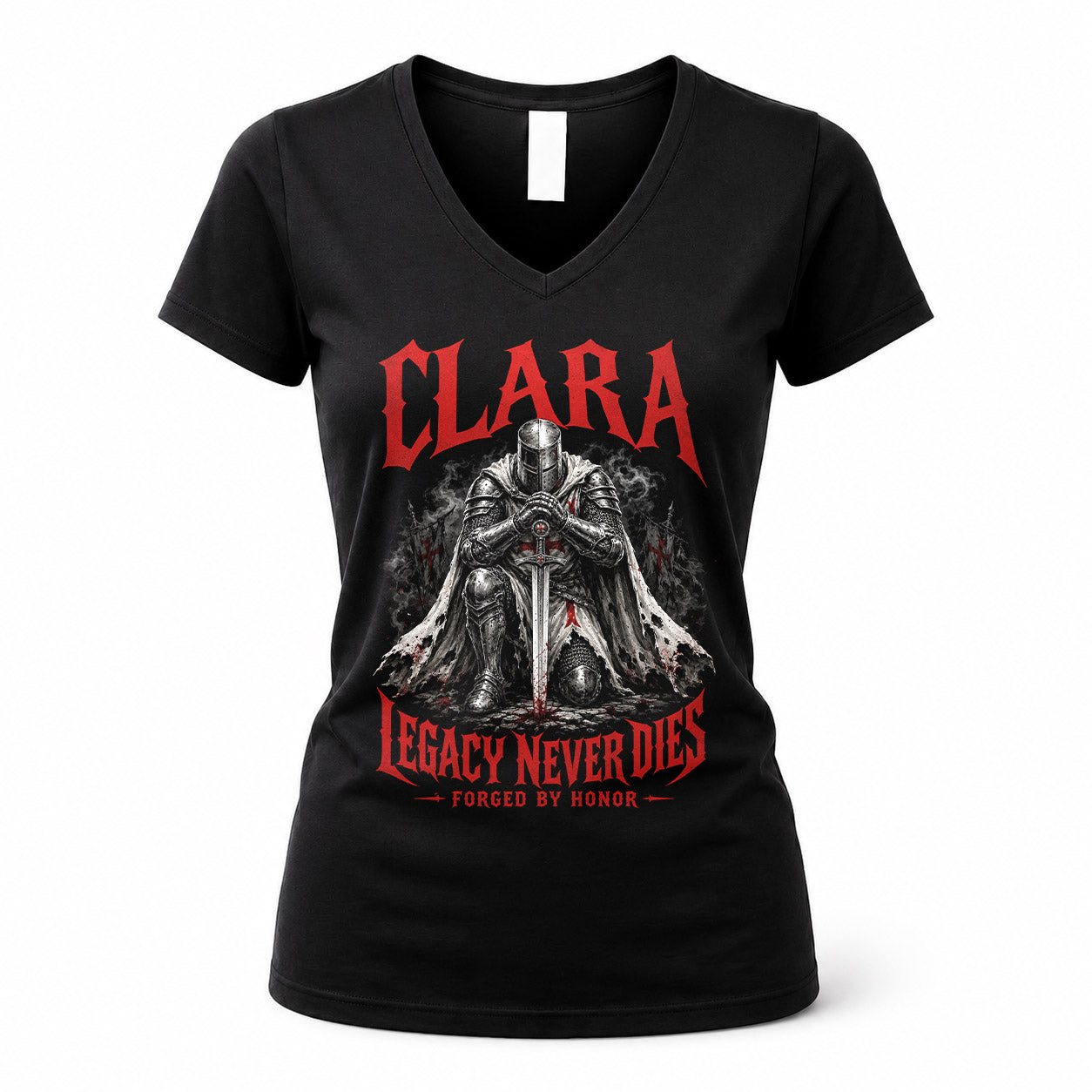 CLARA HS90-K04-109 - NAME Legacy Never Dies Forged By Honor Personalized Knight