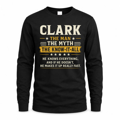 CLARK TM90-K04-125 - NAME Legendary Know-It-All Personalized Funny Shirt