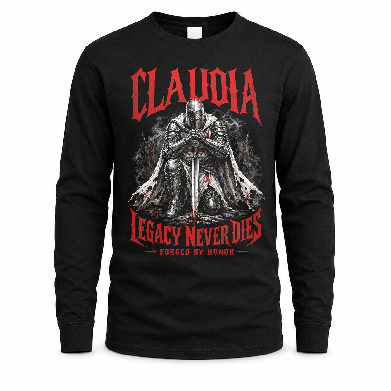 CLAUDIA HS90-K04-109 - NAME Legacy Never Dies Forged By Honor Personalized Knight
