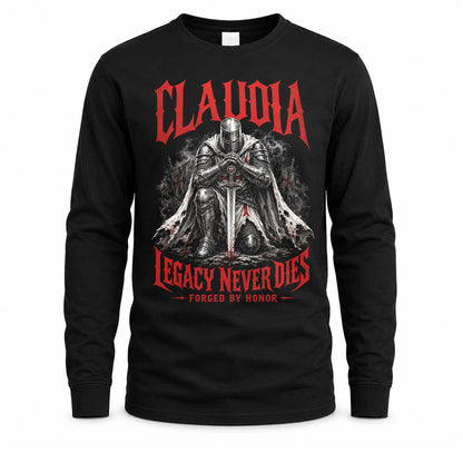 CLAUDIA HS90-K04-109 - NAME Legacy Never Dies Forged By Honor Personalized Knight
