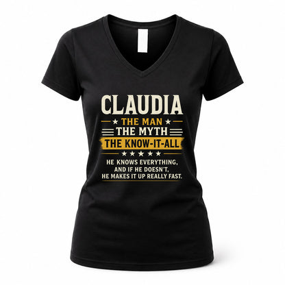 CLAUDIA TM90-K04-125 - NAME Legendary Know-It-All Personalized Funny Shirt