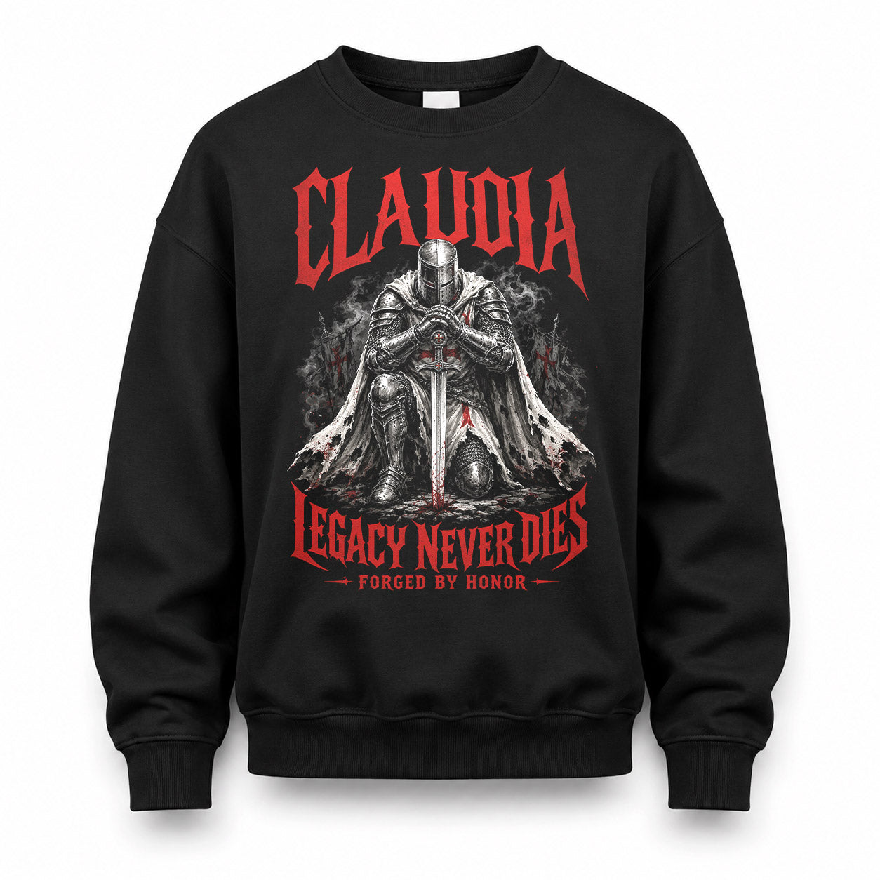 CLAUDIA HS90-K04-109 - NAME Legacy Never Dies Forged By Honor Personalized Knight