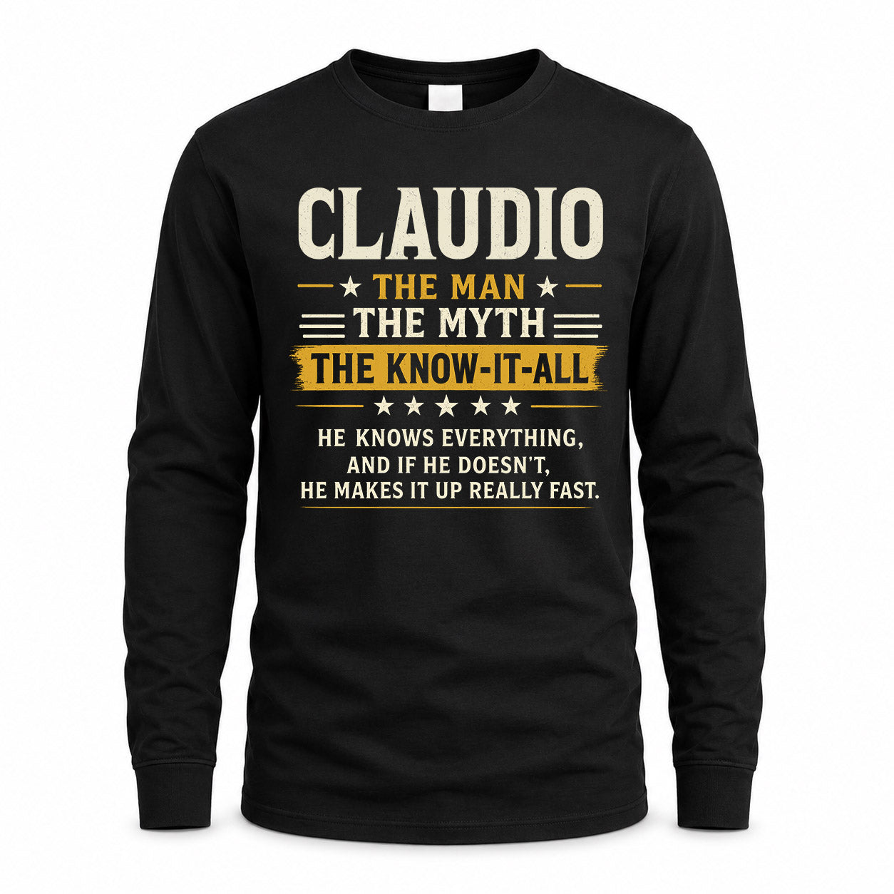 CLAUDIO TM90-K04-125 - NAME Legendary Know-It-All Personalized Funny Shirt