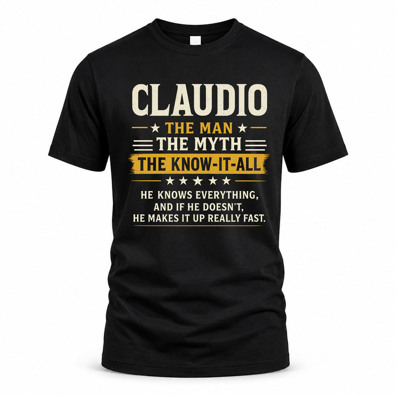 CLAUDIO TM90-K04-125 - NAME Legendary Know-It-All Personalized Funny Shirt