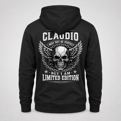 CLAUDIO P01-K24-229 – Personalized Skull Graphic Apparel “I Am NAME I May Not Be Perfect But I Am Limited Edition”