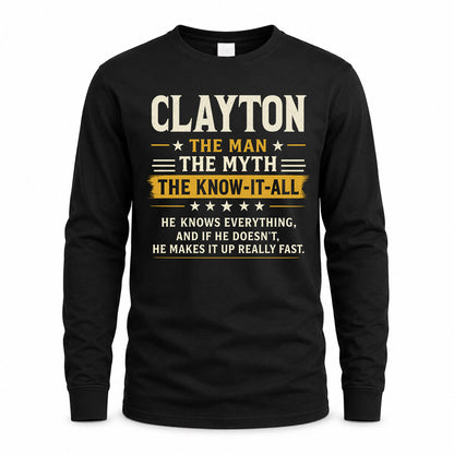 CLAYTON TM90-K04-125 - NAME Legendary Know-It-All Personalized Funny Shirt