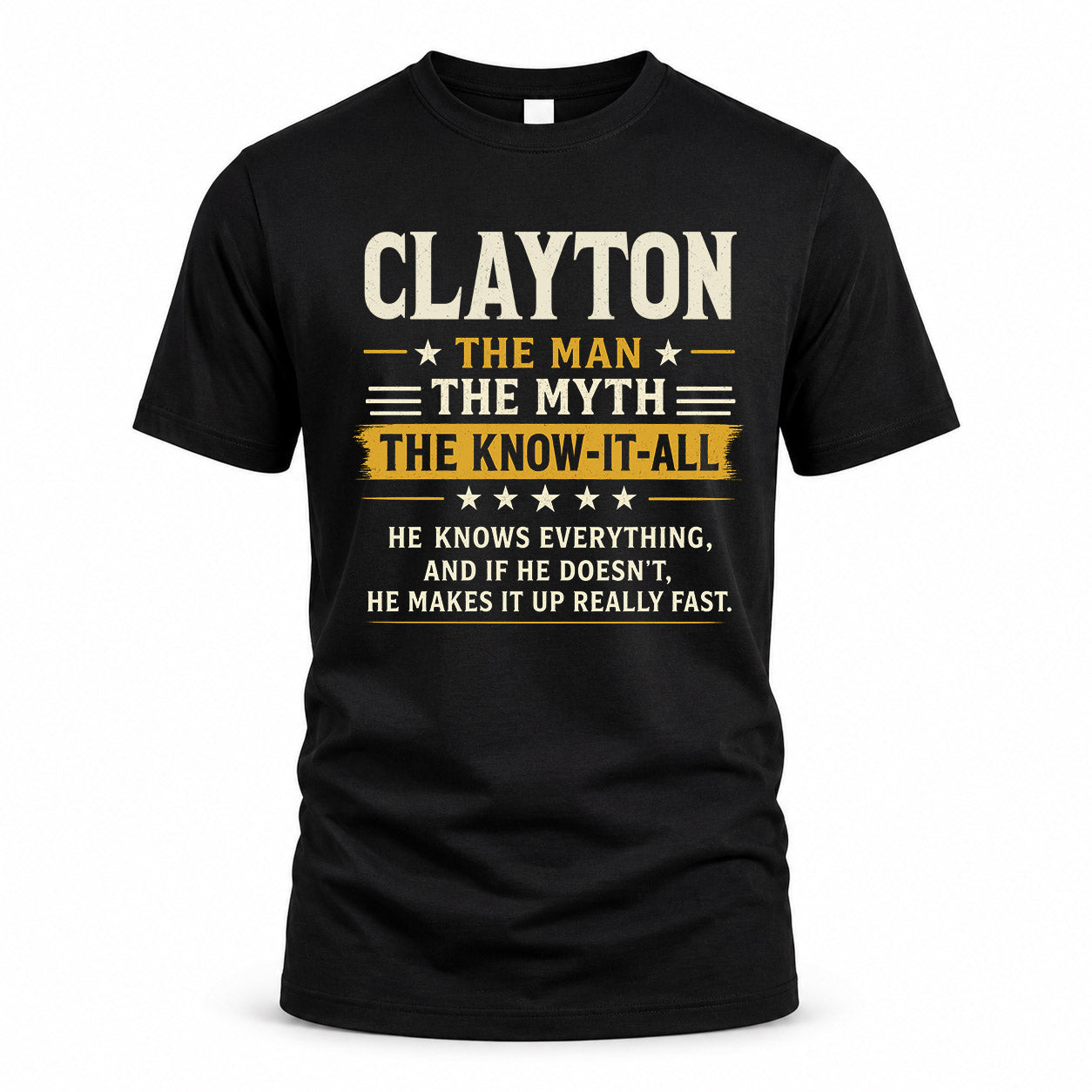 CLAYTON TM90-K04-125 - NAME Legendary Know-It-All Personalized Funny Shirt