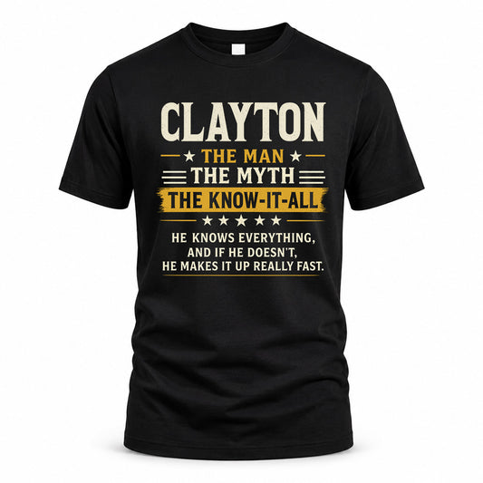 CLAYTON TM90-K04-125 - NAME Legendary Know-It-All Personalized Funny Shirt