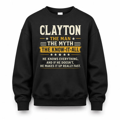 CLAYTON TM90-K04-125 - NAME Legendary Know-It-All Personalized Funny Shirt