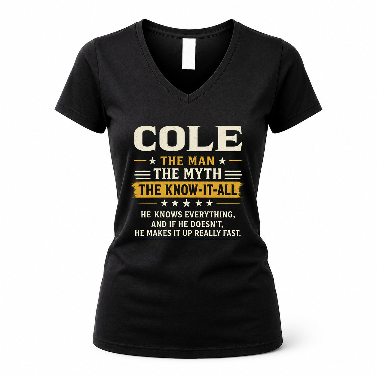 COLE TM90-K04-125 - NAME Legendary Know-It-All Personalized Funny Shirt