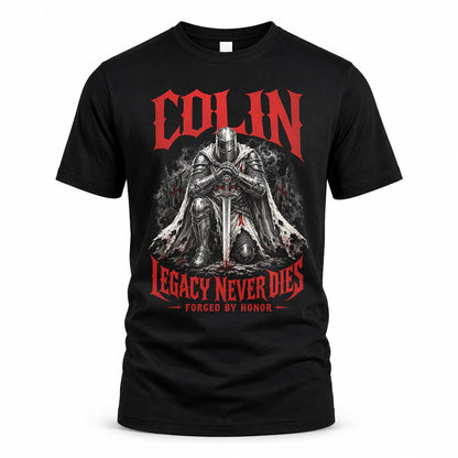 COLIN HS90-K04-109 - NAME Legacy Never Dies Forged By Honor Personalized Knight