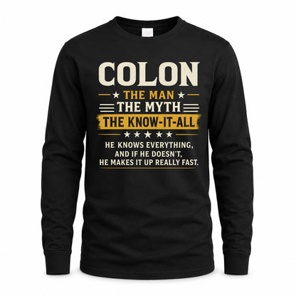 COLON TM90-K04-125 - NAME Legendary Know-It-All Personalized Funny Shirt