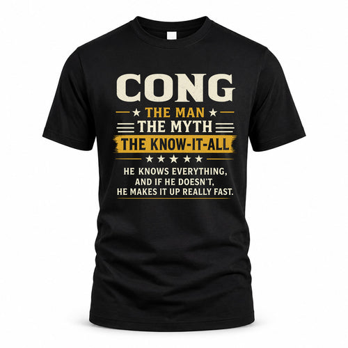 CONG TM90-K04-125 - NAME Legendary Know-It-All Personalized Funny Shirt