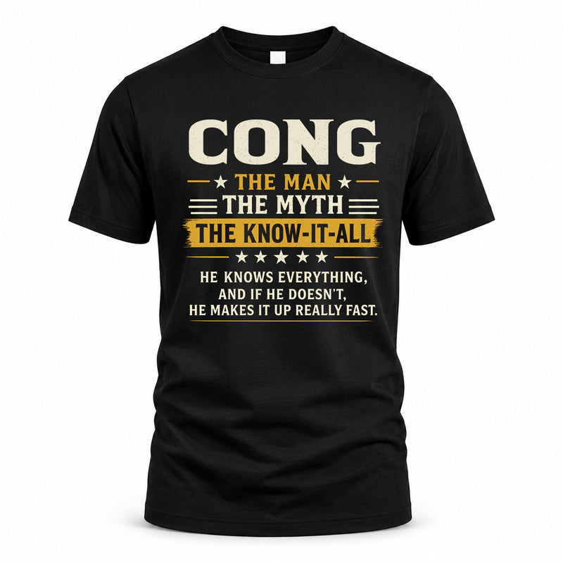 CONG TM90-K04-125 - NAME Legendary Know-It-All Personalized Funny Shirt